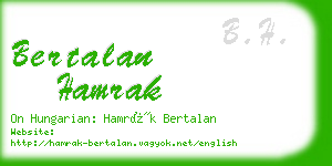 bertalan hamrak business card